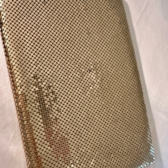Whiting & Davis Gold Mesh Clutch with Silver Detail - Picture 3 of 6